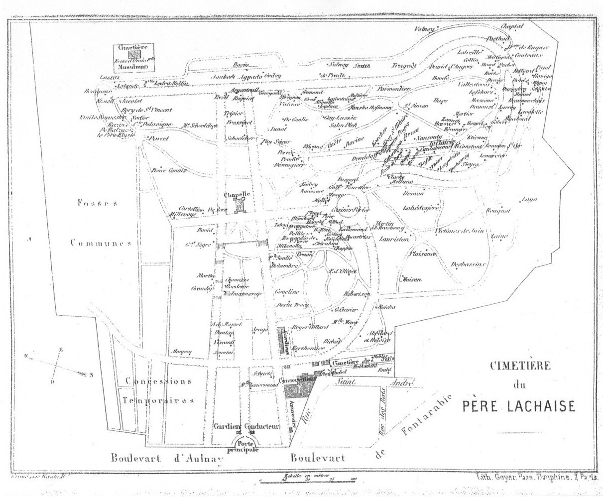 Cimetière du Père Lachaise APPL Plan de 1867 par Goyer Plan du cimetière du Père Lachaise Cimetière du Père Lachaise APPL Plan de 1867 par Goyer Plan du cimetière du Père Lachaise