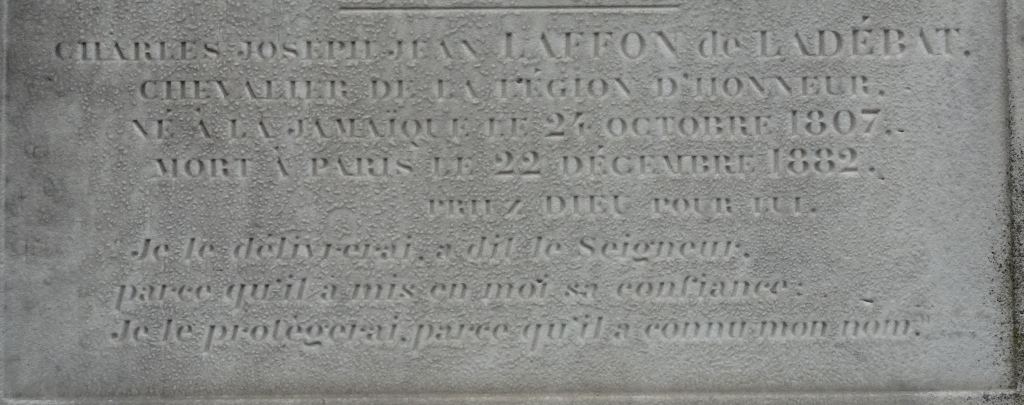 Cimetière du Père Lachaise APPL LAFFON de LADEBAT Charles Joseph
