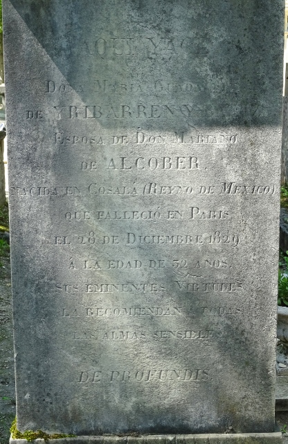 Cimetière du Père Lachaise APPL YRIBARREN Y BATIZ Maria Guadalupe