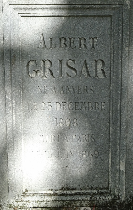 Cimetière du Père Lachaise APPL GRISAR Albert (18081869)