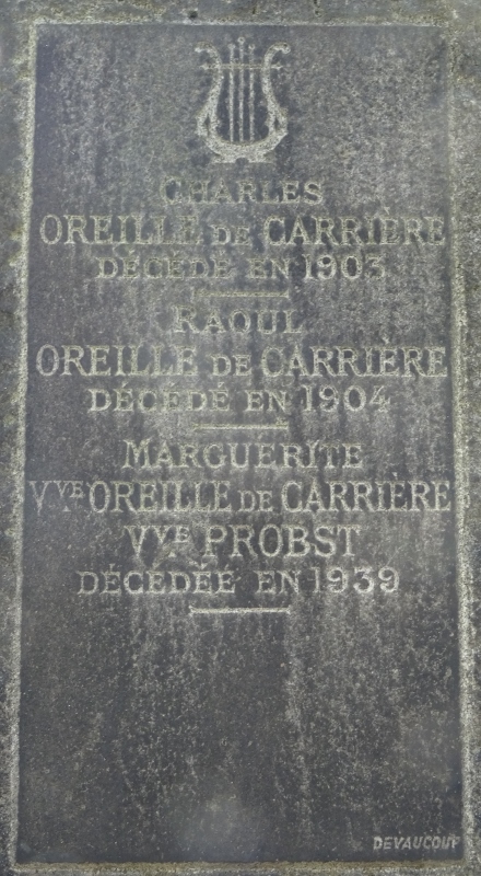 Cimetière du Père Lachaise APPL OREILLE DE CARRIERE Charles (18421903)