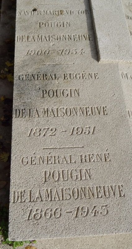 Cimetière du Père Lachaise APPL POUGIN DE LA MAISONNEUVE René (1866