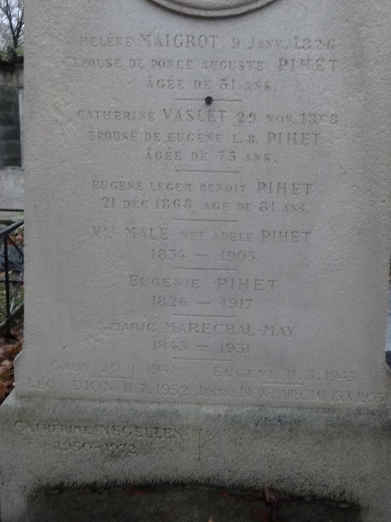 Cimetière du Père Lachaise - APPL - PIHET Eugène (1787-1868)