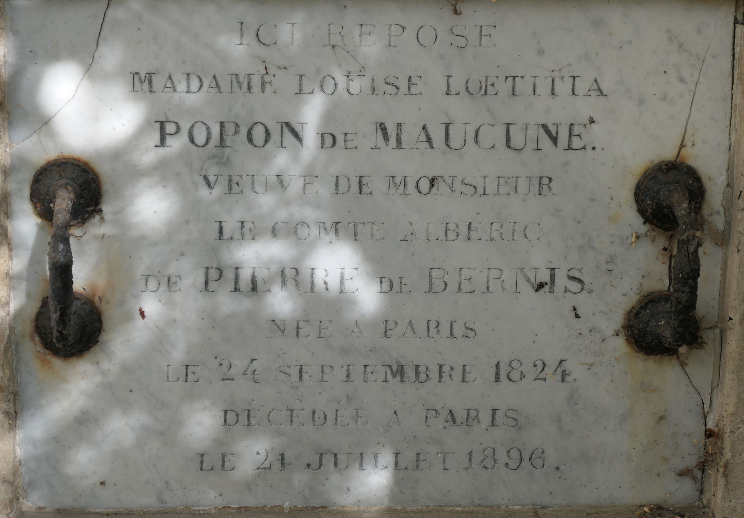 Cimetière du Père Lachaise APPL POPON de MAUCUNE Antoine Louis