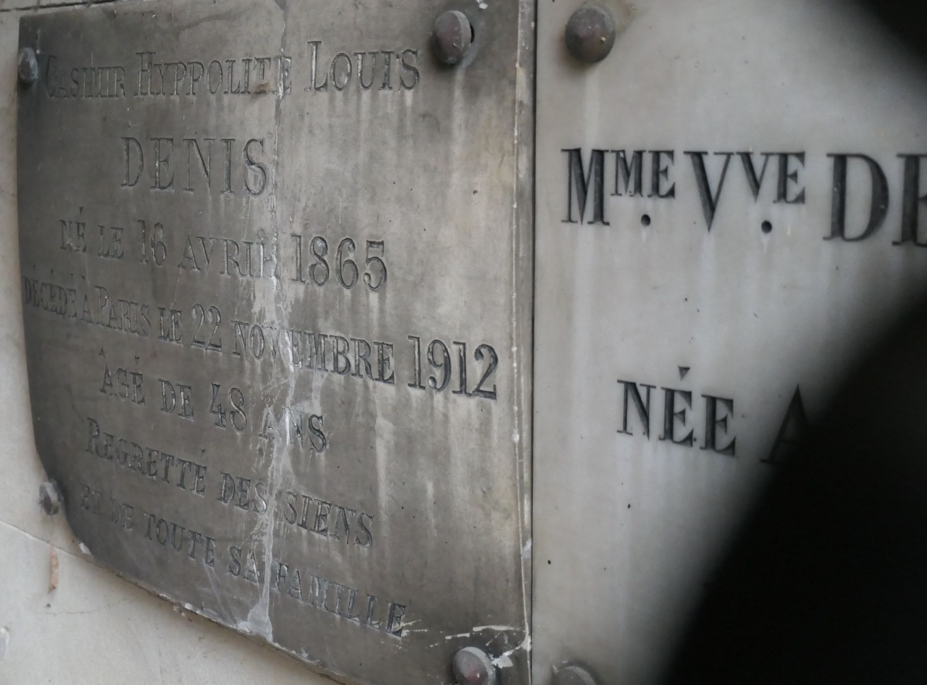 Cimetière du Père Lachaise APPL DENIS Casimir (18341889)