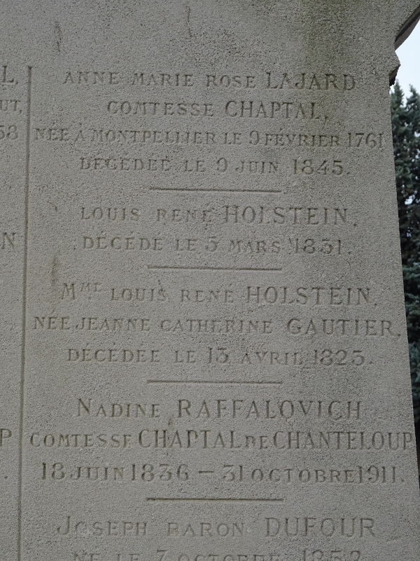 Cimetière du Père Lachaise APPL CHAPTAL Jean Antoine, comte de