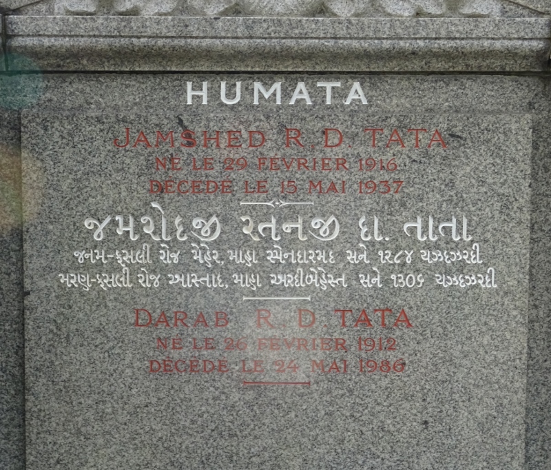 Cimetière du Père Lachaise APPL TATA Ratanji Dadabhoy Jehangir, dit