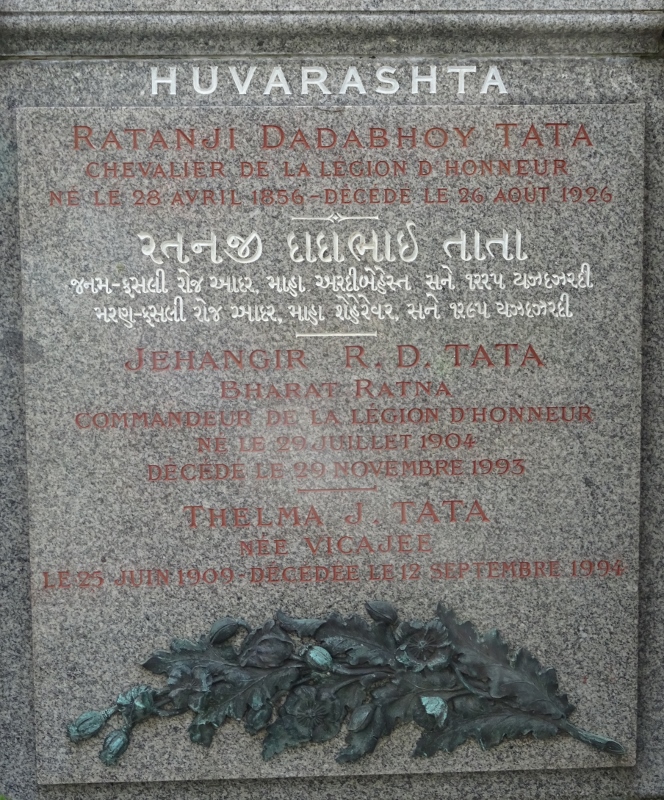 Cimetière du Père Lachaise APPL TATA Ratanji Dadabhoy Jehangir, dit