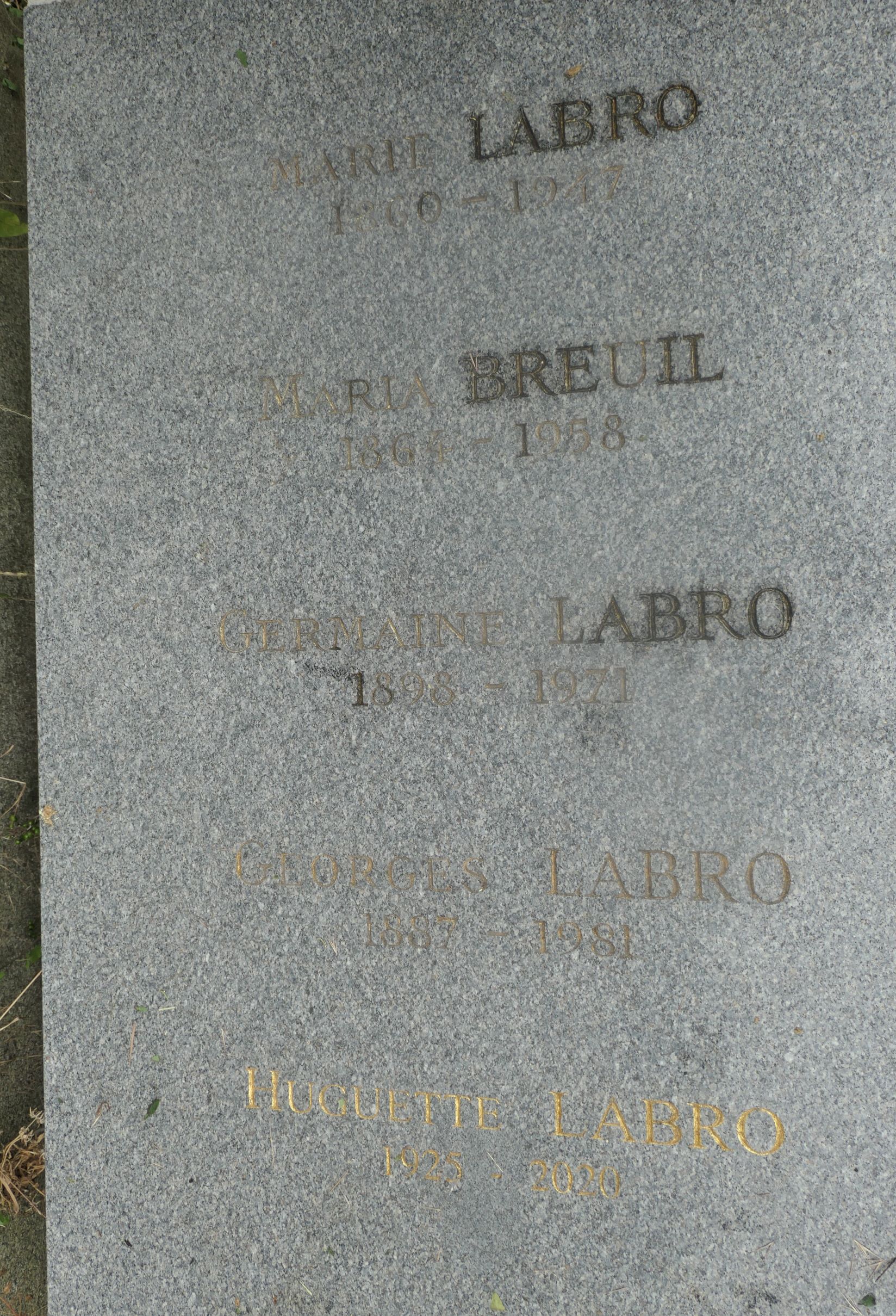 Labro Cimetière du Père Lachaise - APPL - LABRO Pierre Marcelin (1859-1944)